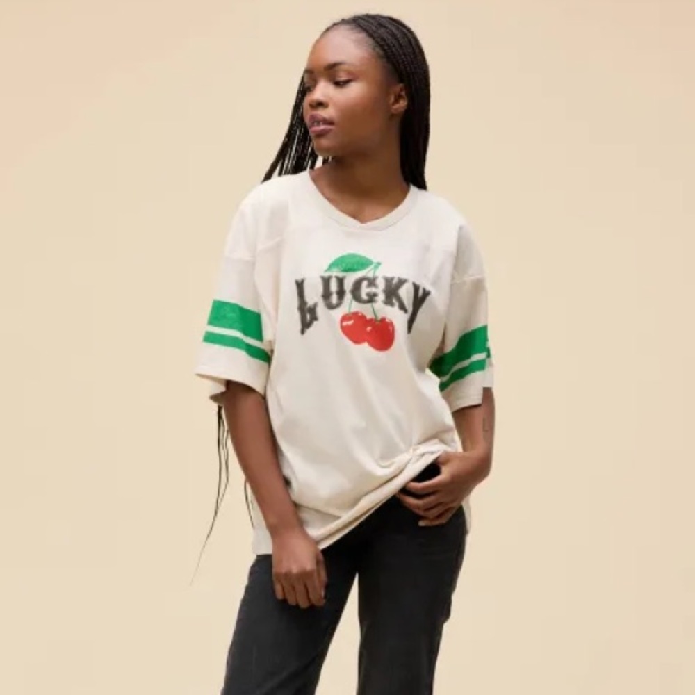 NWT Daydreamer Lucky Cherries Oversized Jersey Tee